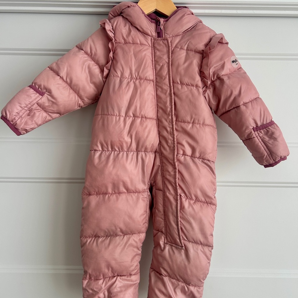 Warm Pink Miles The Label Puffer Snowsuit